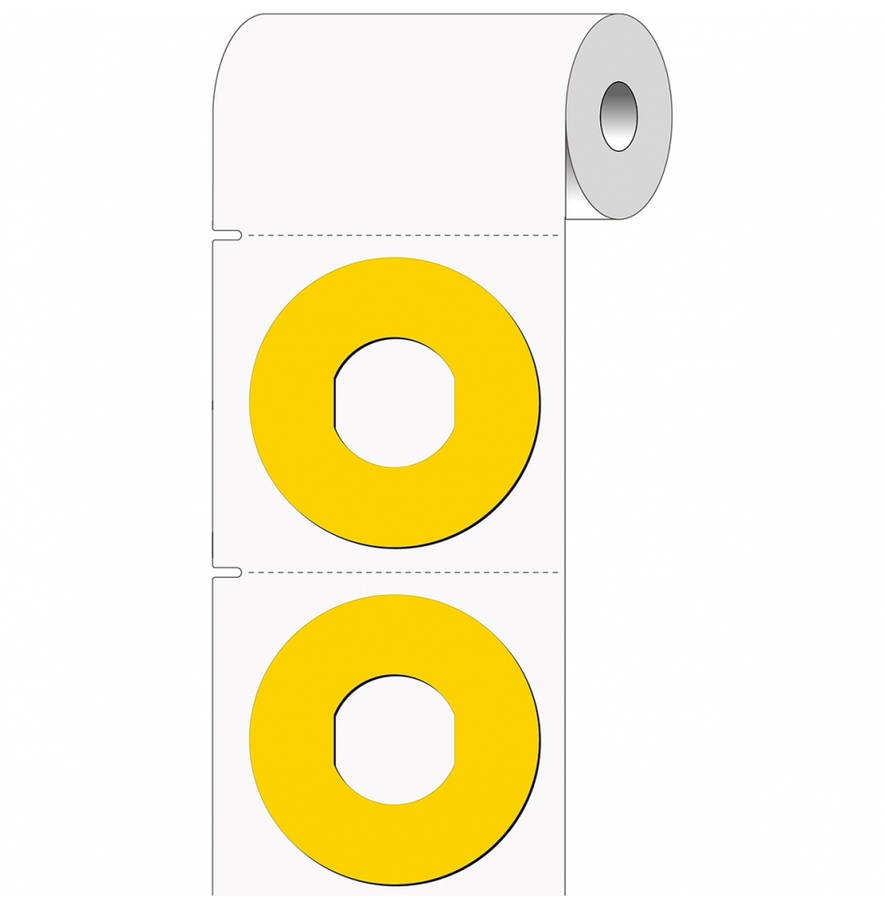 Etykiety poliestrowe z laminatem z pianki polietylenowej żółte THTEP-19-7593-YL wym. 60.00 mm x 60.00 mm, 100 szt.