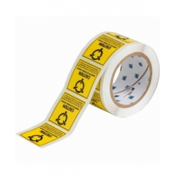 SL-4, Etykieta ostrzegawcza - "ładunki elektrostatyczne", papier odporny na uszkodzenia, żółto-czarna, 50,80 x 50,80 mm