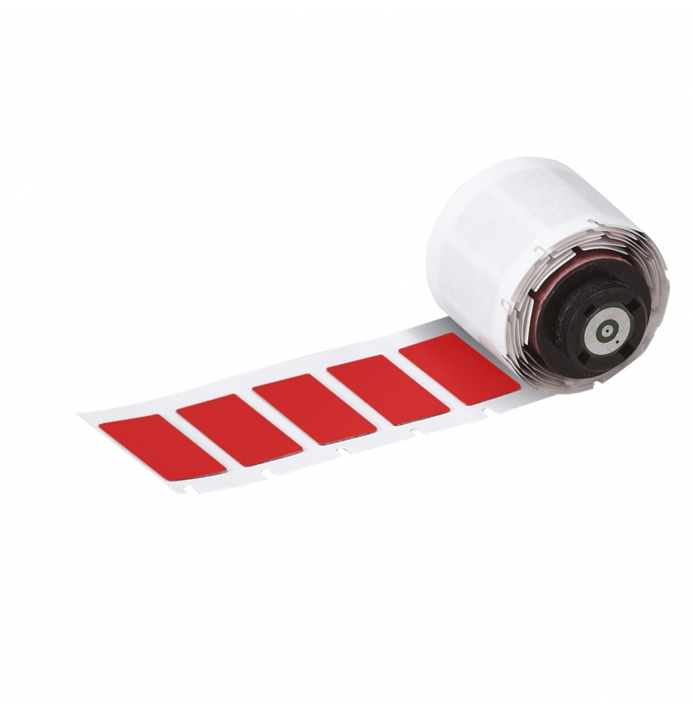 Etykiety poliestrowe z laminatem z pianki polietylenowej czerwone PTLEP-04-7593-RD wym. 27.00 mm x 18.00 mm, 150 szt.