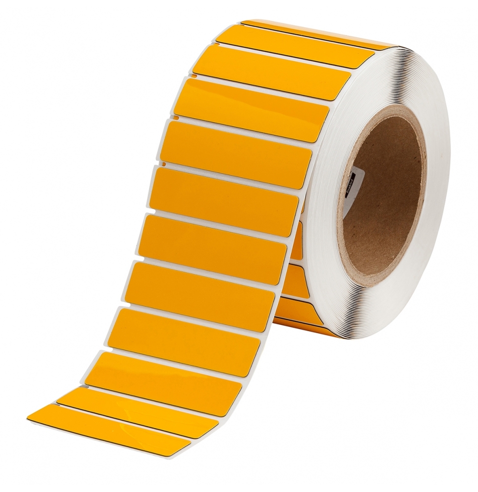 Etykiety poliestrowe z laminatem z pianki polietylenowej żółte THTEP-09-7593-YL wym. 69.00 mm x 19.00 mm, 1200 szt.