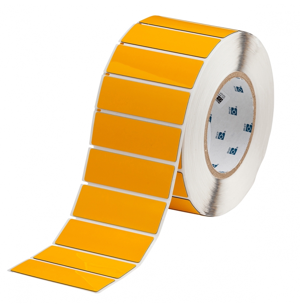 Etykiety poliestrowe z laminatem z pianki polietylenowej żółte THTEP-21-7593-YL wym. 75.00 mm x 25.00 mm, 500 szt.