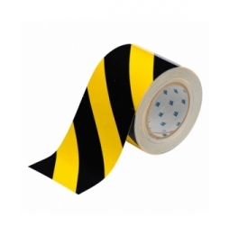 Taśma ToughStripe poliestrowa z poliestrowym laminatem czarna, żółta TS-101.60-514-BK/YL-STR-RL wym. 101.60 mm x 30.48 m