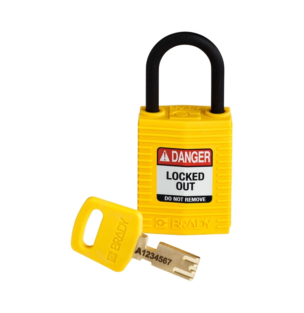 Kłódki SafeKey – kompaktowe, CPT-YLW-25PL-KD, żółte