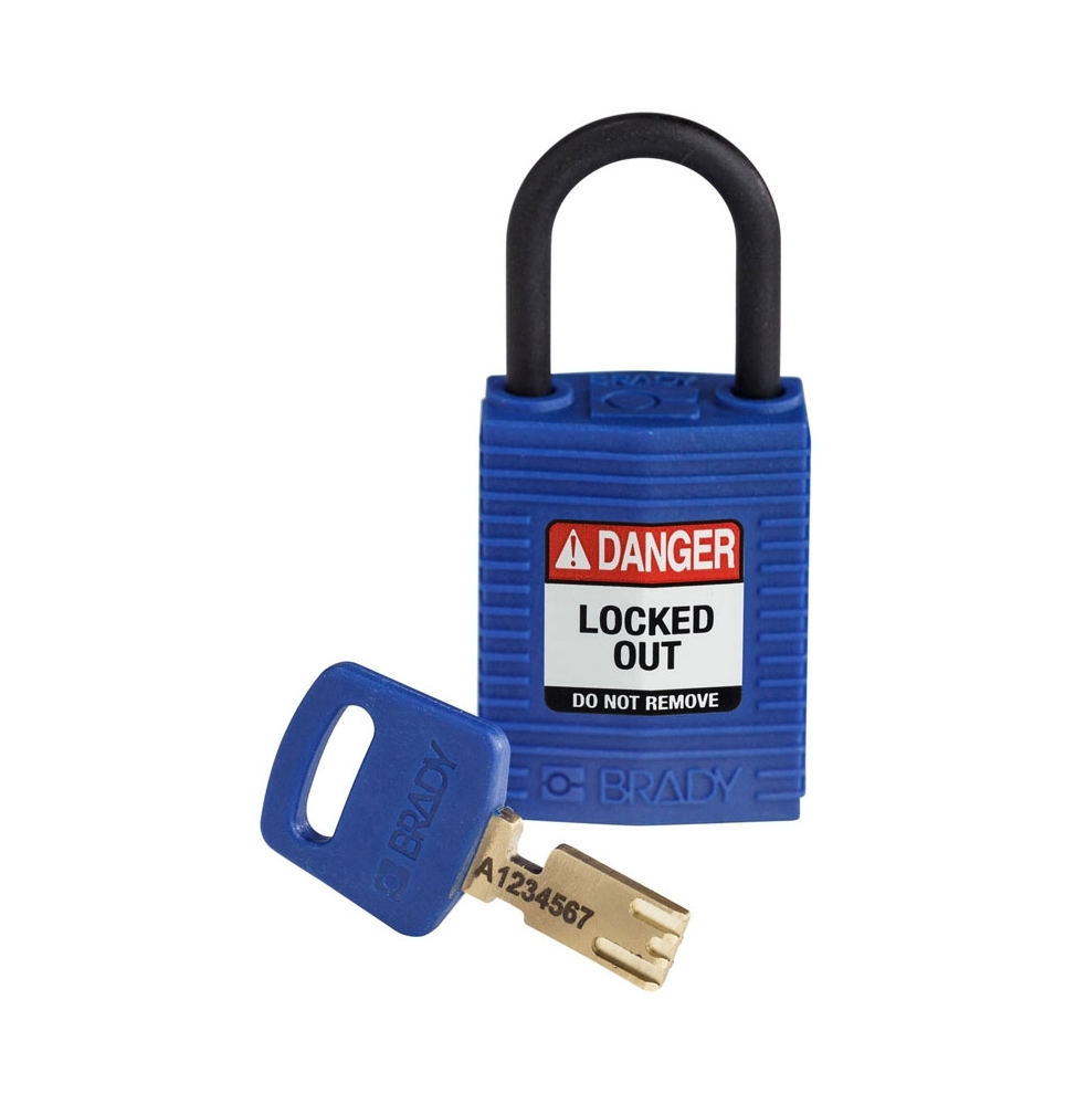 Kłódki SafeKey – kompaktowe, CPT-BLU-25PL-KD, niebieskie