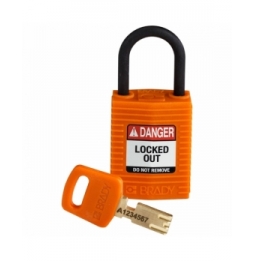 Kłódki SafeKey – kompaktowe, CPT-ORG-25PL-KD, pomarańczowe
