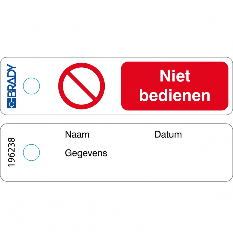 Minizawieszka – ''Niet bedienen" – NL (50szt.), MITAG-P001-NL/50
