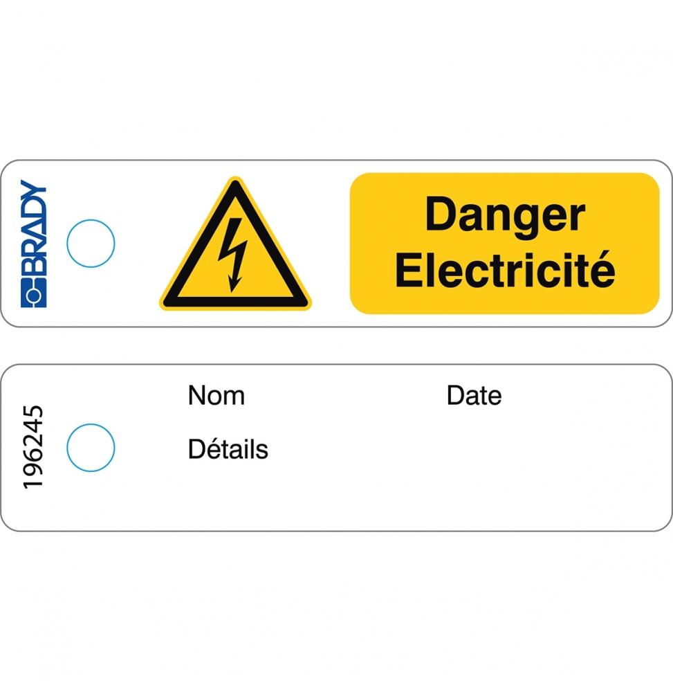 Minizawieszka – '' Danger Electricité'' – FR (50szt.), MITAG-W012-FR/50