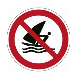 Znak bezpieczeństwa ISO – Zakaz uprawiania windsurfingu, P/P054/NT/PE-DIA100-1