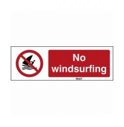 Znak bezpieczeństwa ISO – Zakaz uprawiania windsurfingu, P/P054/EN472/PE-150X50-1