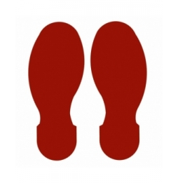 Etykiety ToughStripe ślady stóp czerwone 101.60 mm x 254.00 mm, 5 par