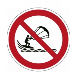 Znak bezpieczeństwa ISO – Zakaz uprawiania kitesurfingu, P/P065/NT/PP-DIA400-1