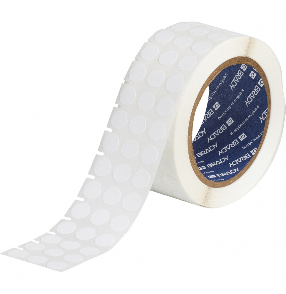 Etykiety laboratoryjne z tkaniny nylonowej białe THT-144-499-3 kółko ϕ 12.70 mm, 3000 szt.