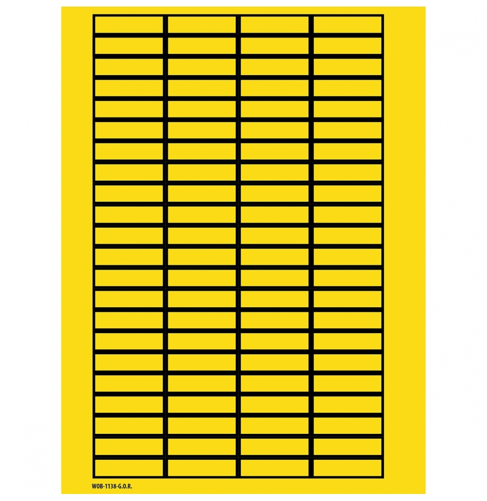 Puste etykiety z możliwością zapisywania w arkuszach – żółte bez ramki (2000szt.), WOB-1138-G.O.R.