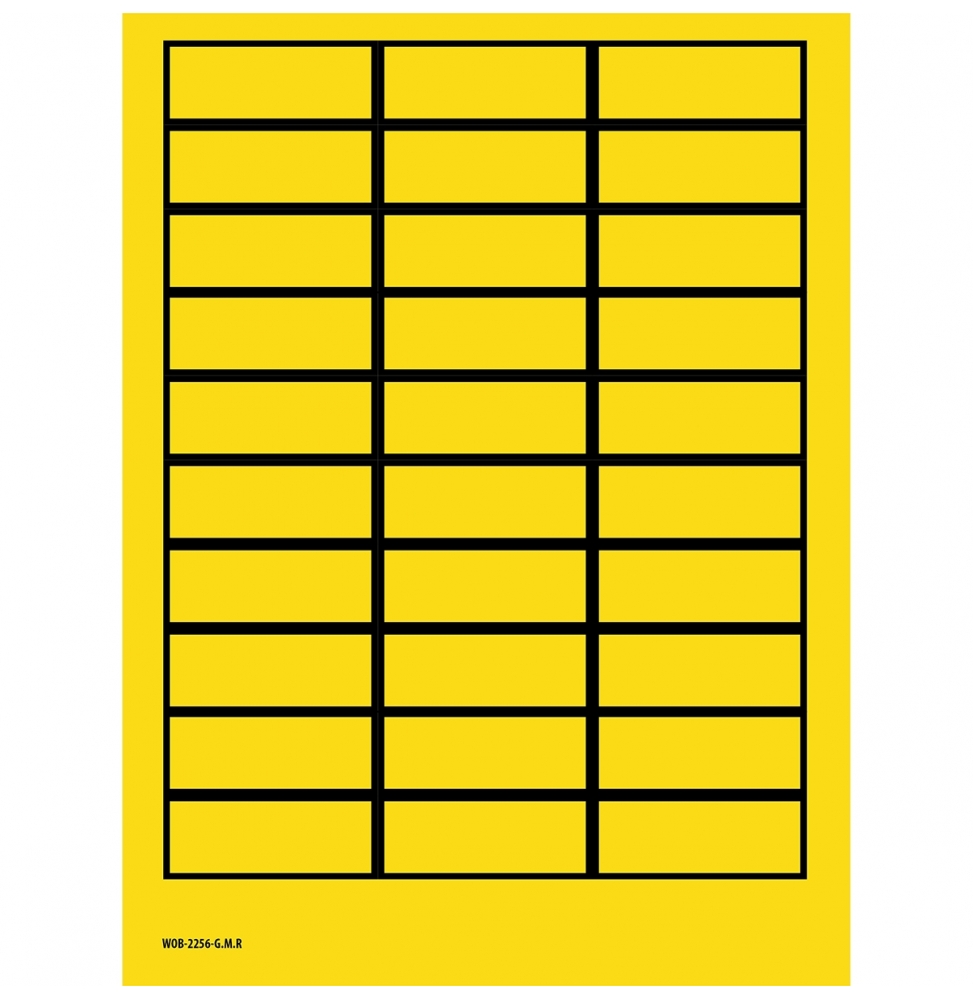 Puste etykiety z możliwością zapisywania w arkuszach – żółte z ramką (750szt.), WOB-2256-G.M.R
