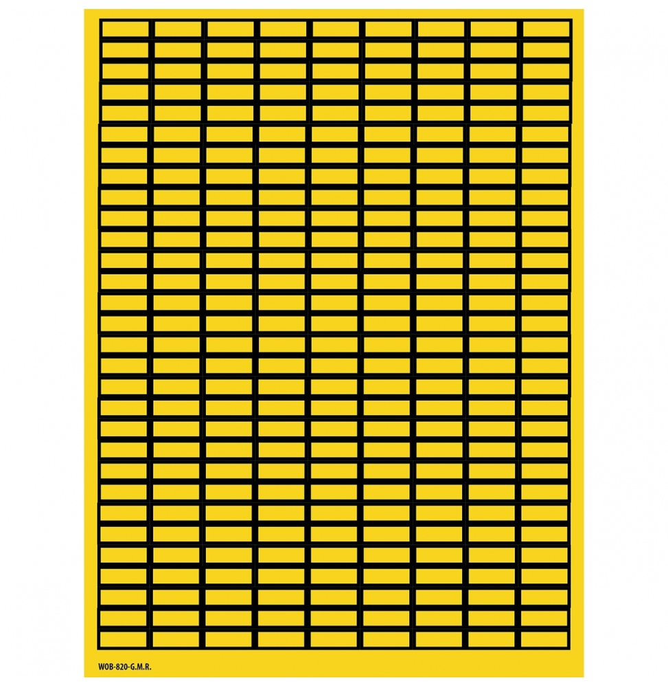 Puste etykiety z możliwością zapisywania w arkuszach – żółte z ramką (6750szt.), WOB-820-G.M.R.