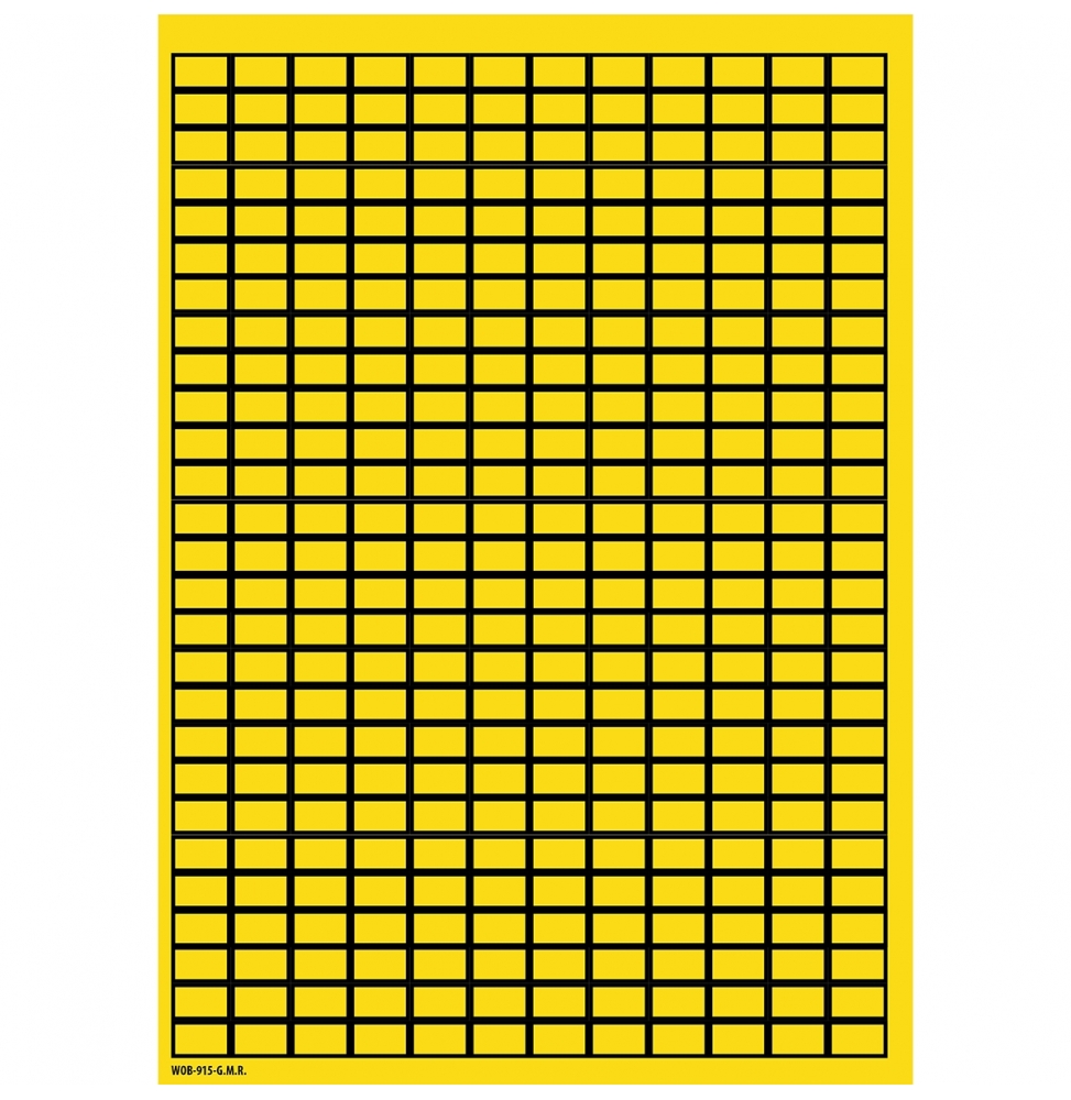 Puste etykiety z możliwością zapisywania w arkuszach – żółte z ramką (8100szt.), WOB-915-G.M.R.