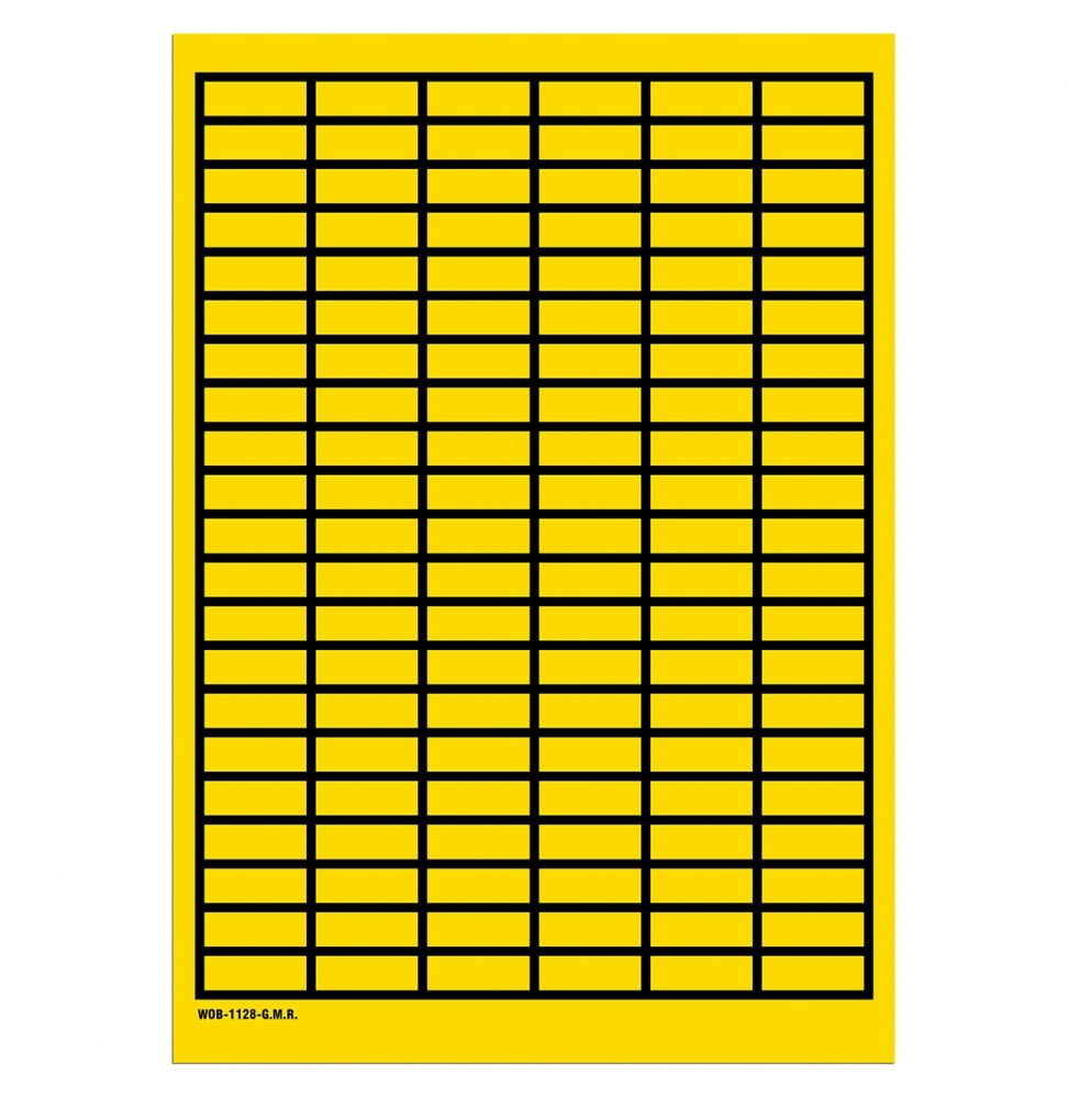 Puste etykiety z możliwością zapisywania w arkuszach – żółte z ramką (3150szt.), WOB-1128-G.M.R.