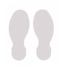 Etykiety ToughStripe ślady stóp białe 101.60 mm x 254.00 mm, 5 par