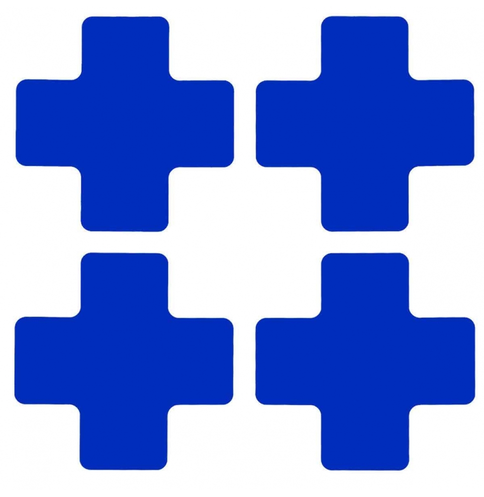 Wykrawane kształty ToughStripe (L, T, +, ślady itp.) (20szt.), BLUE FLOOR CROSSES 50,8 X 127