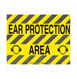 ToughStripe – Gotowe znaki podłogowe, BK/YL EAR PROTECTION AREA 355,6 X 457,2