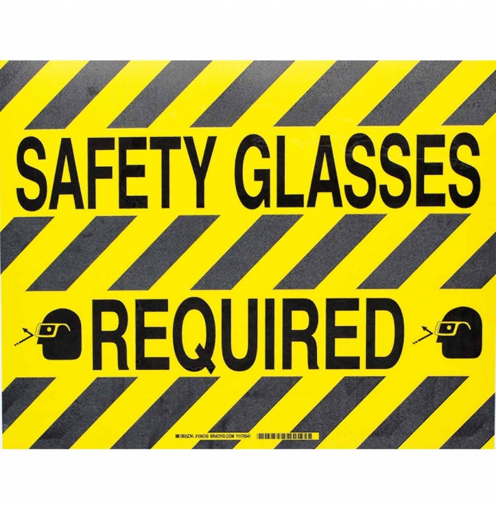 ToughStripe – Gotowe znaki podłogowe, BK/YL SAFETY GLASSES REQ 355,6 X 457,2