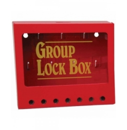 Ścienna metalowa skrzynka blokowania grupowego LOTO, kompaktowa, 35 kluczy, 105714