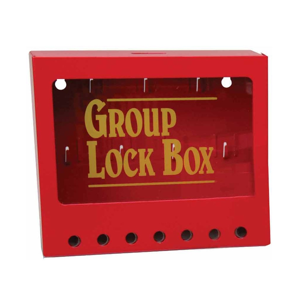 Ścienna metalowa skrzynka blokowania grupowego LOTO, kompaktowa, 35 kluczy, 105714