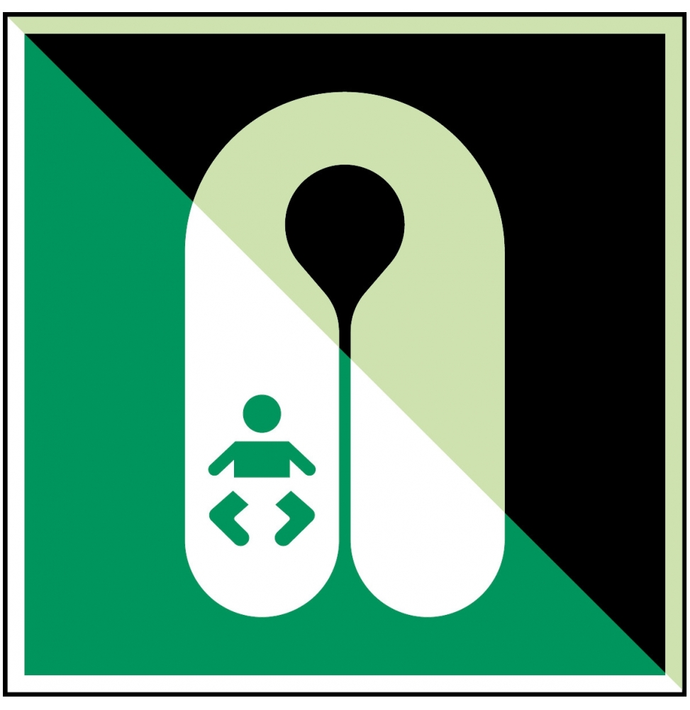 Pas ratunkowy dla niemowląt – ISO 7010, E/E046/NT-PP-PHOLUMB-150X150/1-B