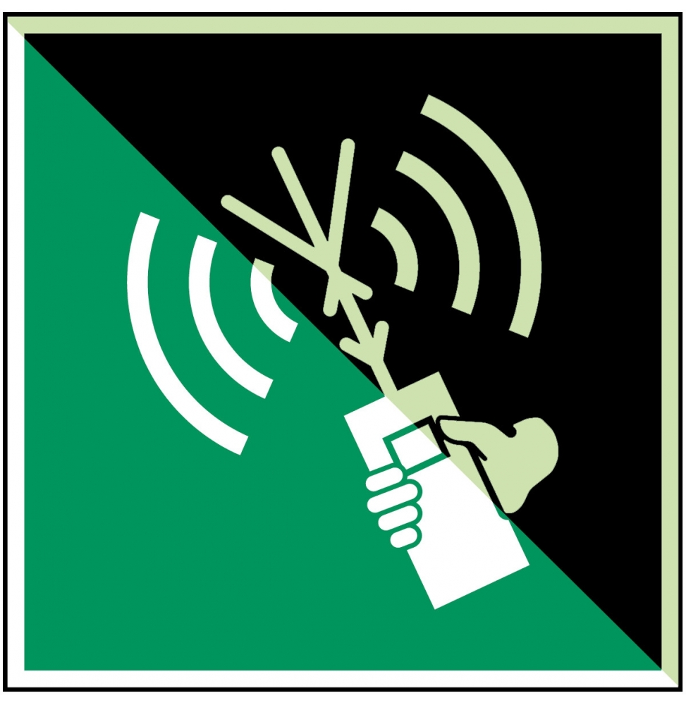 Radiotelefon VHF do łączności dwukierunkowej – ISO 7010, E/E051/NT-ALU-PHOLUMC-200X200/1-B