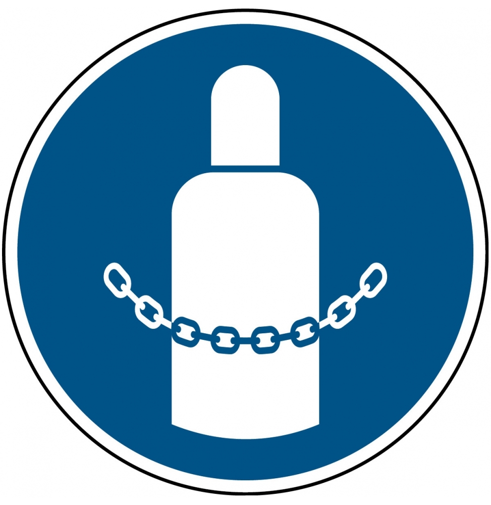 Nakaz zabezpieczenia butli z gazem – ISO 7010, M/M046/NT-ALU-DIA100/1-B
