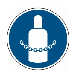 Nakaz zabezpieczenia butli z gazem – ISO 7010, M/M046/NT-ALU-DIA150/1-B