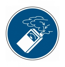 Nakaz stosowania detektora gazu – ISO 7010, M/M048/NT-ALU-DIA150/1-B