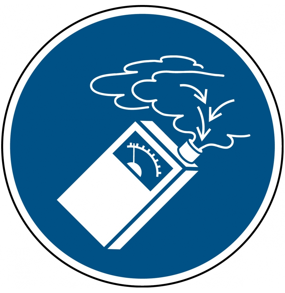 Nakaz stosowania detektora gazu – ISO 7010, M/M048/NT-ALU-DIA150/1-B