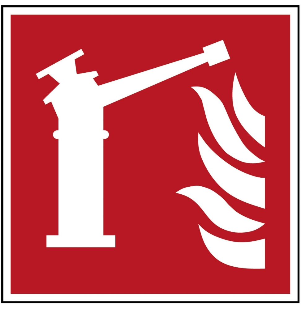 Monitor pożarowy – ISO 7010, F/F015/NT-ALU-100X100/1-B