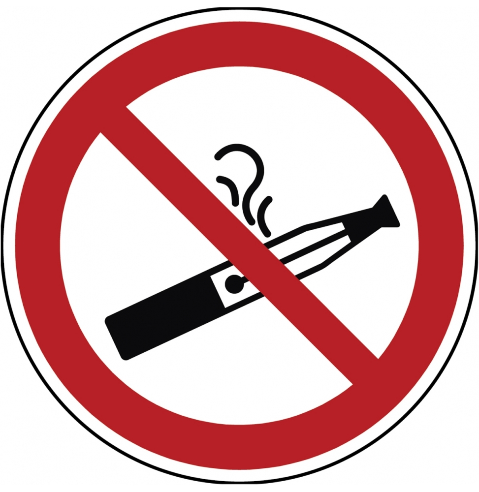 Znak zakazu – Zakaz palenia e-papierosów, P/PIC900/NT-SA-DIA100/1-B
