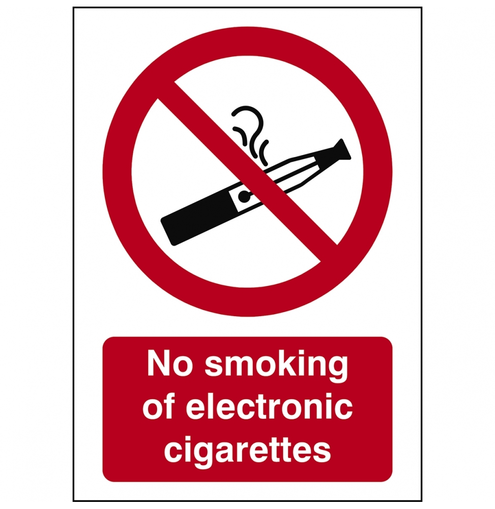 Znak zakazu – Zakaz palenia e-papierosów, P/PIC900/EN117-SA-210x297/1-B