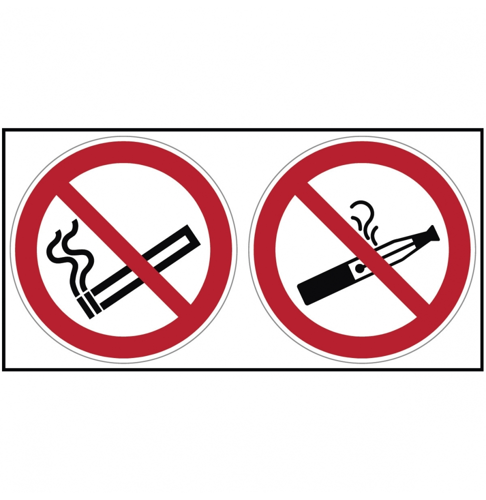 Znak zakazu – Zakaz palenia, w tym e-papierosów, P/P002/PIC900/NT-SA-200x100/1-B