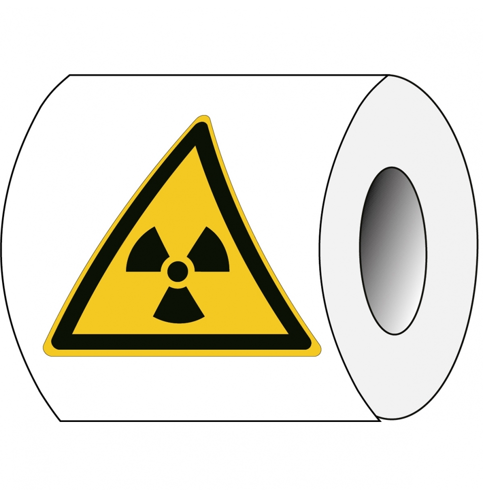 Ostrzeżenie przed materiałem radioaktywnym lub promieniowaniem jonizującym – … (250szt.), W/W003/NT-SA-TRI 25/250-B