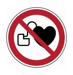 Zakaz wstępu osobom z rozrusznikiem serca – ISO 7010 (15szt.), P/P007/NT-SA-DIA 30/15-B