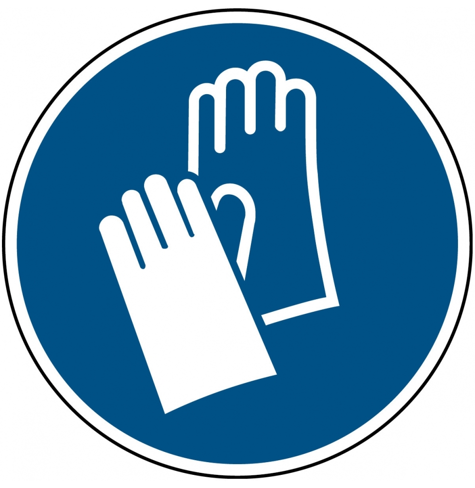 Nakaz stosowania ochrony rąk – ISO 7010 (6szt.), M/M009/NT-SA-DIA 50/6-B
