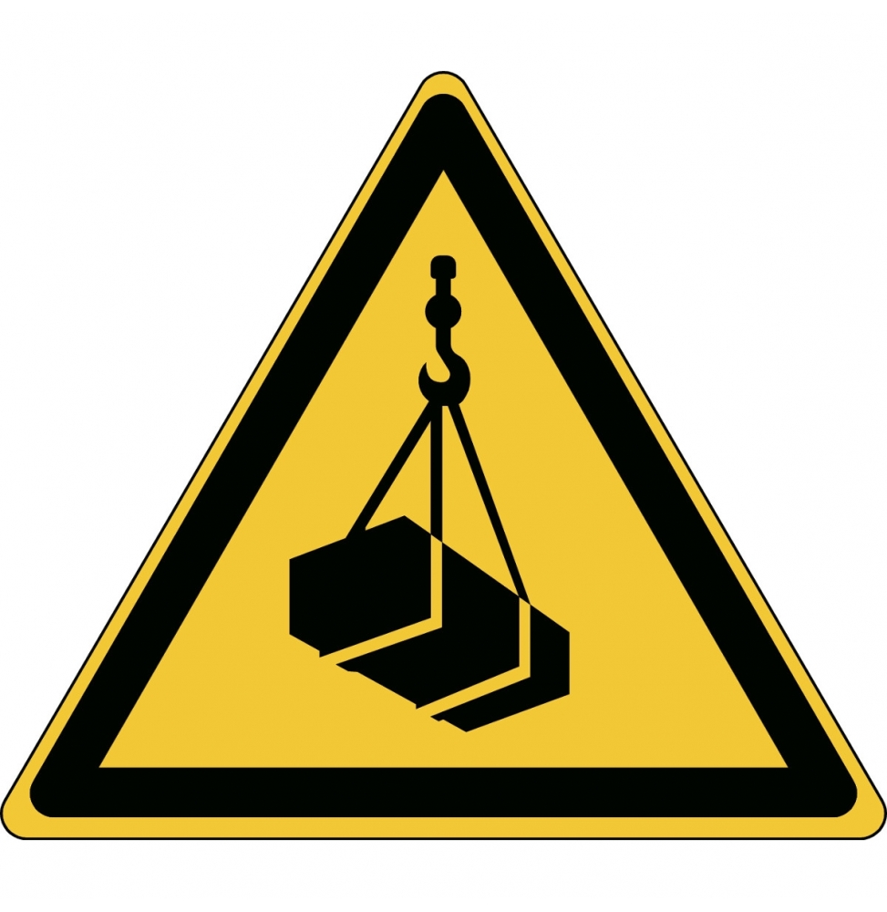 Ostrzeżenie przed wiszącymi przedmiotami (wiszącym ciężarem) – ISO 7010 (54szt.), W/W015/NT-SA-TRI 10/54-B