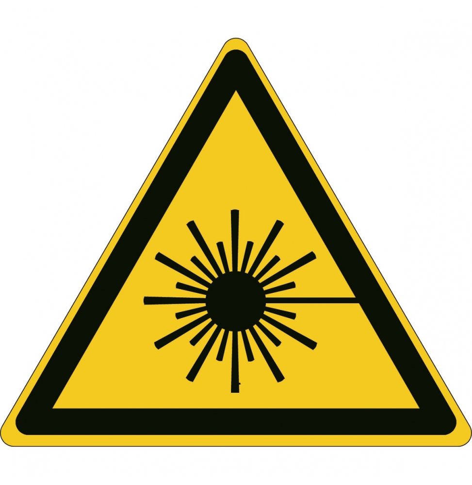 Znak bezpieczeństwa ISO – Ostrzeżenie przed wiązką laserową (54szt.), W/W004/NT-SA-TRI 10/54-B