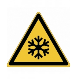 Znak ISO 7010 – Ostrzeżenie Niska temperatura / Ujemna temperatura (54szt.), W/W010/NT-SA-TRI 10/54-B