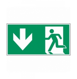 Wyjście ewakuacyjne lewostronne – Znak bezpieczeństwa, E/A180/E001/NT-SA-297X148/1-B