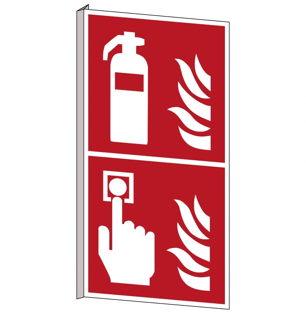 Gaśnica i alarm pożarowy – ISO 7010, F/F001/F005/NT-BIPVC-200X400/1-B
