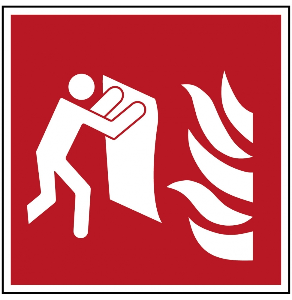 Koc przeciwpożarowy – znak bezpieczeństwa – ISO7010, F/F016/NT-PP-148X148/1-B