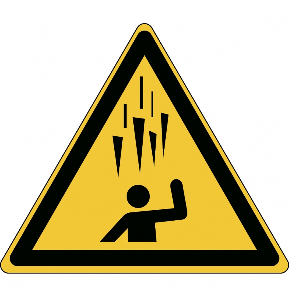 Ostrzeżenie przed spadającym lodem – Znak bezpieczeństwa – ISO 7010 (3szt.), W/W039/NT-SA-TRI100/3-B