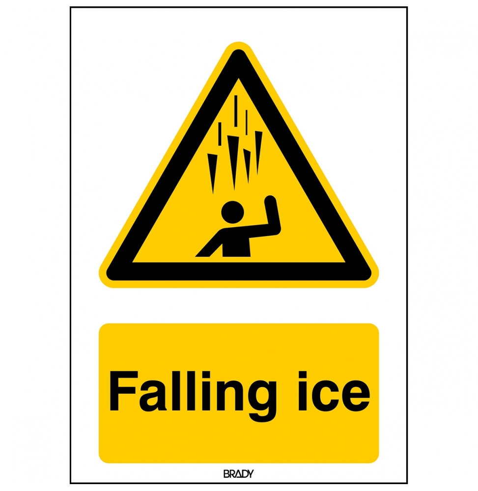 Ostrzeżenie przed spadającym lodem – Znak bezpieczeństwa – ISO 7010, W/W039/EN288-SA-210X297-1/B