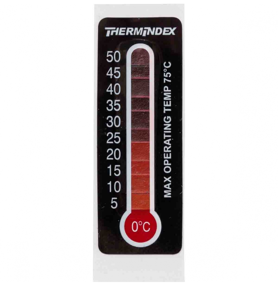 Etykiety temperaturowe poliestrowe z nadrukiem podpowierzchniowym czarne, czerwone TIL-7-0C-50C 18.03 mm x 50.80 mm, 10 szt.