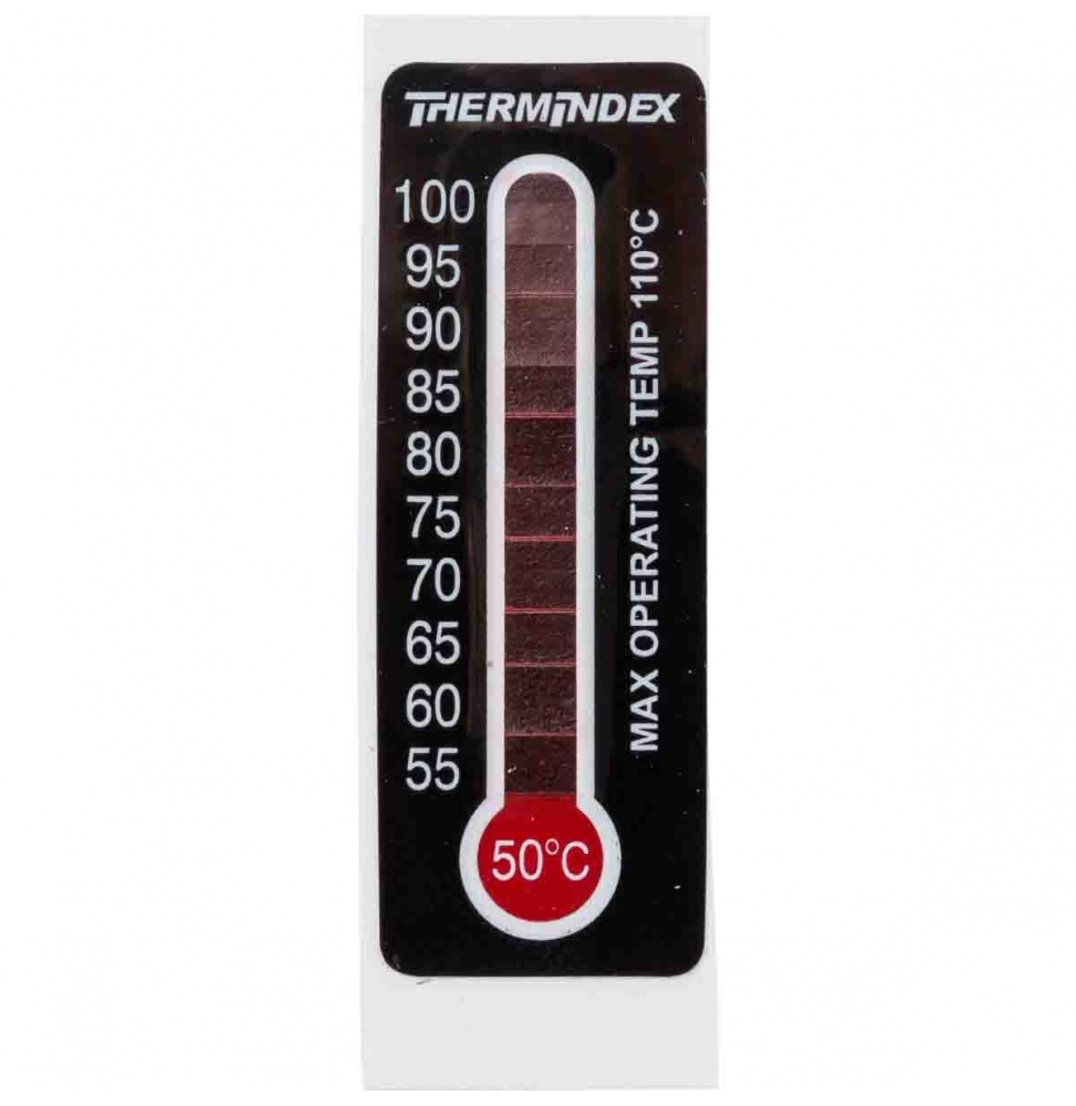 Etykiety temperaturowe poliestrowe z nadrukiem podpowierzchniowym czarne, czerwone TIL-7-50C-100C 18.03 mm x 50.80 mm, 10 szt.